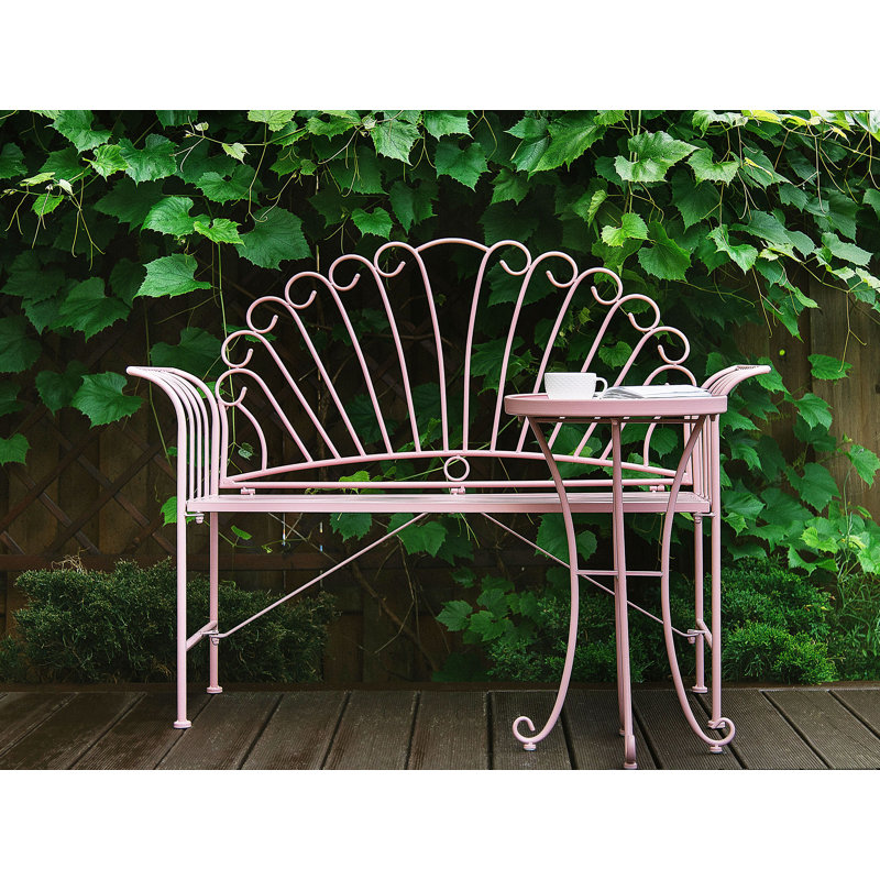 Maison Alouette Gartenbank Hartste aus Metall mit Tisch | Wayfair.de